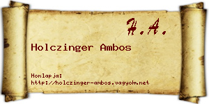 Holczinger Ambos névjegykártya